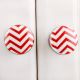 Red Striped Flat Ceramic Knob